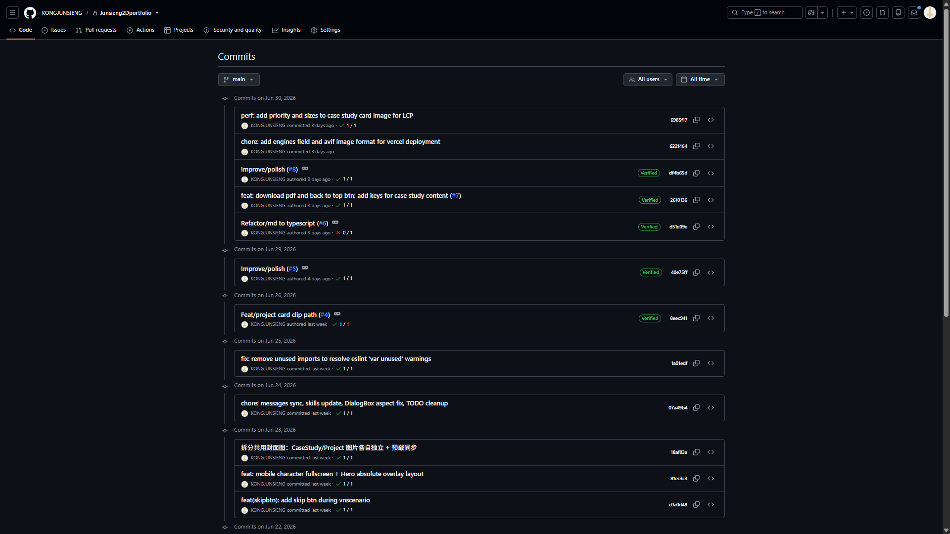 Commits